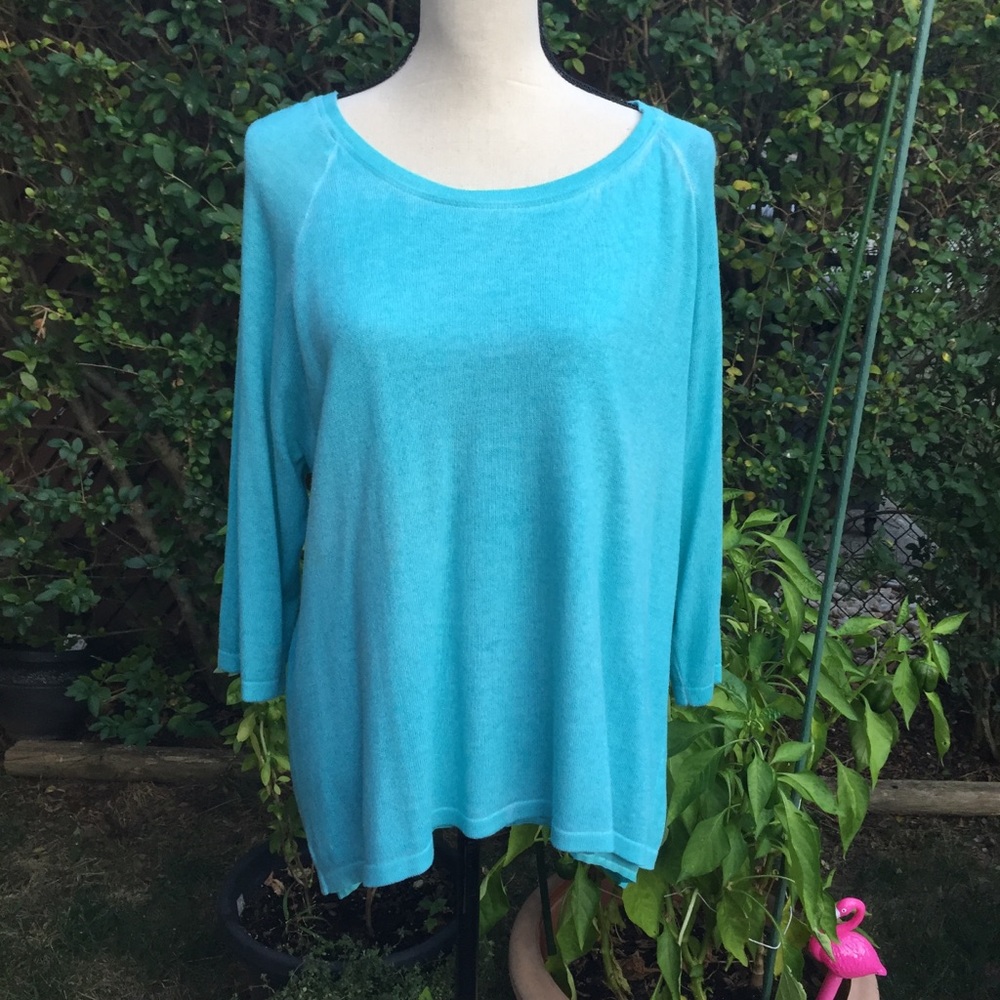 ANGEL Apparel Button-Back Scoop Neck Top, XL